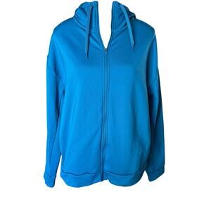 Nike Teal Blue Full Zip Hoodie Sweatshirt Medium Swoosh Logo Athletic Casual
